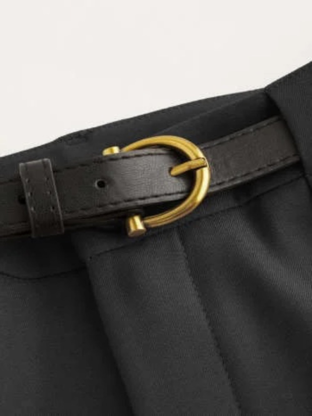 Cider Belted Black Mid Rise Straight Leg Trouser Size XL/10 - Picture 3 of 14